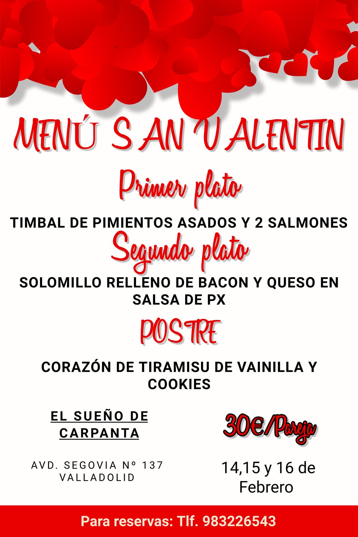 Menú de San Valentín 2025